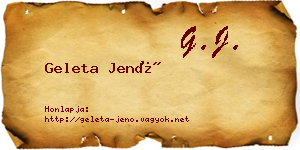 Geleta Jenő névjegykártya