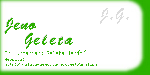 jeno geleta business card